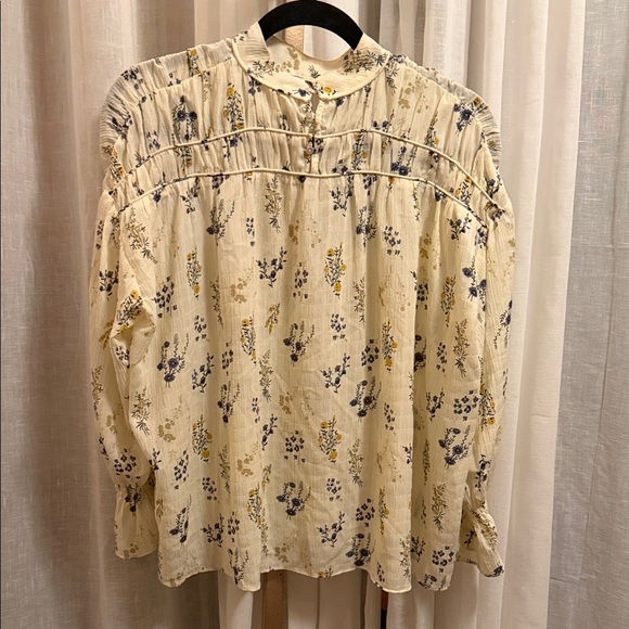 ba&sh Cream and Blue Floral Blouse - Picture 5 of 8